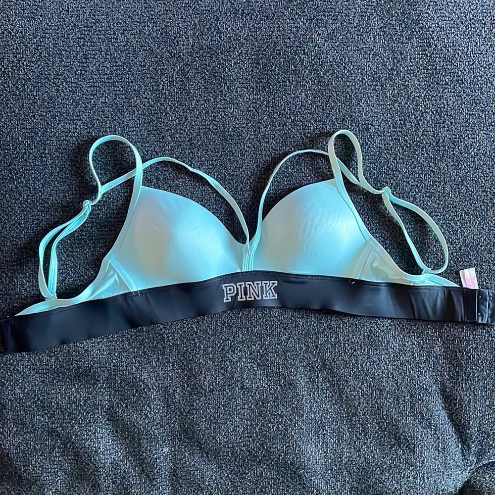 Pink strappy bra